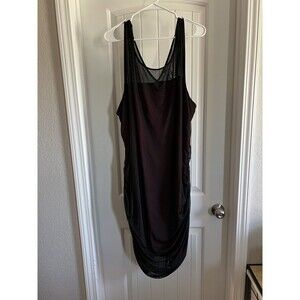 Torrid Black and Red Mesh Overlay Dress